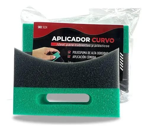 APLICADOR CURVO DE POLIESPUMA P/NEUMATICOS (VERDE Y NEGRO)