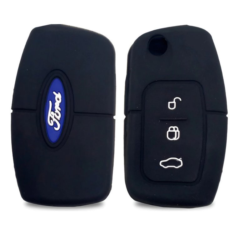 FUNDA LLAVE FORD FOCUS FIESTA ECO FO1 - 3 NEGRO